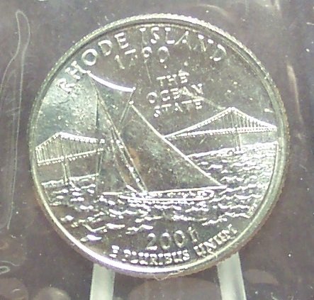 2001-P Rhode Island State Quarter MS65 in the Cello #0512