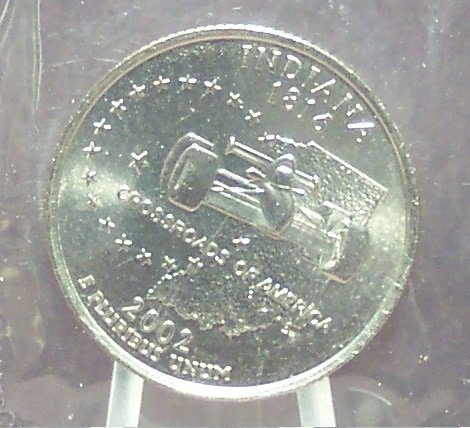 2002-D Indiana State Quarter BU in the Cello #0823