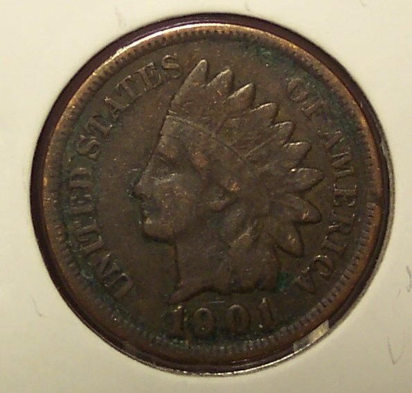 1901 Indian Head Penny Full Liberty Fine #0787