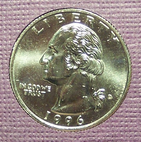 1996-D Washington Quarter BU #01027