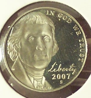 2007-S Deep Cameo Proof Jefferson Nickel #0579