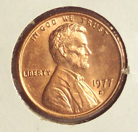 1977-D Lincoln Memorial Penny Gem BU #01121