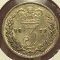 KM #730 Great Britain 1878 Silver Three Pence #01183