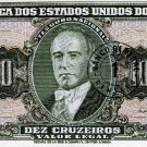 Brazil 1967 10 Cruzeiros Banknote With Overstamp UNC #C007