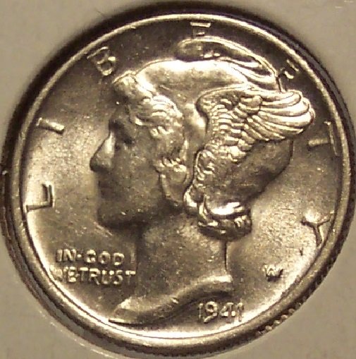 1941 Mercury Head Dime BU #01120