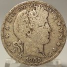 1909-S Barber Silver Half Dollar F12 #0553