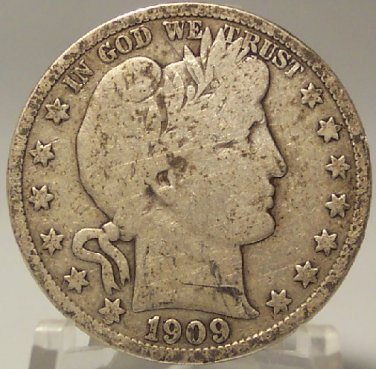 1909-S Barber Silver Half Dollar F12 #0553