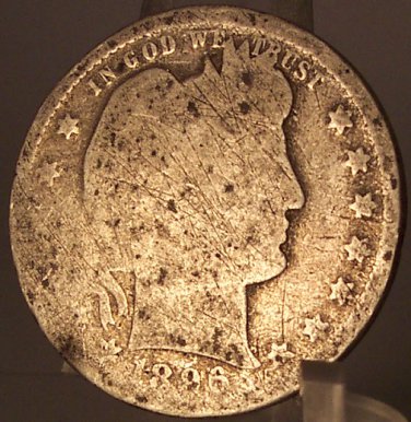1896-O Barber Quarter SCARCE DATE #0191