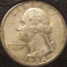 1934 Silver Washington Quarter (Medium Motto) AU #0647