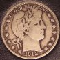 1912 Barber Silver Half Dollar Fine #0724