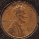 1916 Lincoln Wheat Back Penny AU #0832