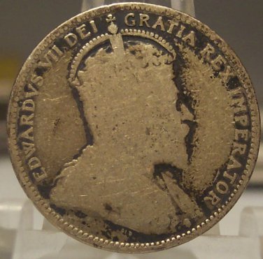 KM# 11a 1910 Canada Silver 25 Cent VG # 0302