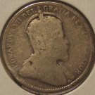 KM# 11 1907 Canada Silver 25 Cents G #0510