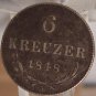 KM# 2199 1848 Austria Silver 6 Kreuzer #0927