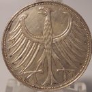 KM# 112.1 1951-J West German Silver 5 Mark AU #0584