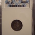 1877 Seated Liberty Dime ANACS VF30 Details (Cleaned) #G053