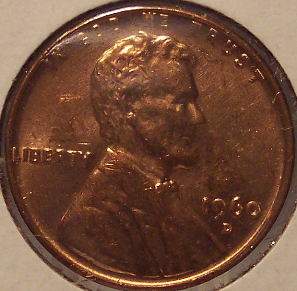 1960-D Lincoln Memorial Penny Small Date BU #01108