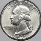 1942 Washington Silver Quarter Ch BU #0382
