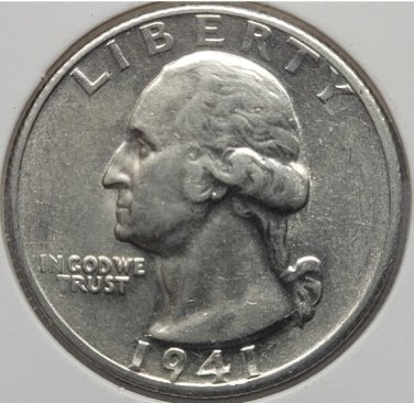 1941-S Washington Silver Quarter Ch BU #0396