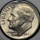 1947 Roosevelt Silver Dime GEM BU With FULL TORCH #0657