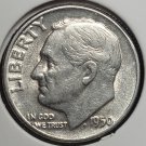1950 Roosevelt Silver Dime AU55 #0658