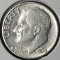 1950 Roosevelt Silver Dime AU55 #0658