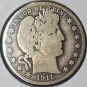 1911 Barber Silver Half Dollar VG #0779