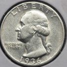1936-D Washington Silver Quarter XF #0937