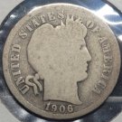 1906-S Barber Silver Dime G #01176
