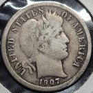 1907-O Barber Silver Dime VG #01178