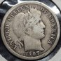 1907-O Barber Silver Dime VG #01178