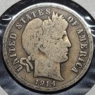 1914-D Barber Silver Dime VG #01185