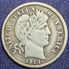1914-D Barber Silver Dime VF #01186