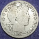 1907 Barber Silver Half Dollar VG #01236