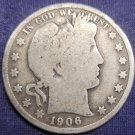 1906 Barber Silver Half Dollar G4 #01259