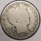 1907-D Barber Silver Half Dollar G4 #01260