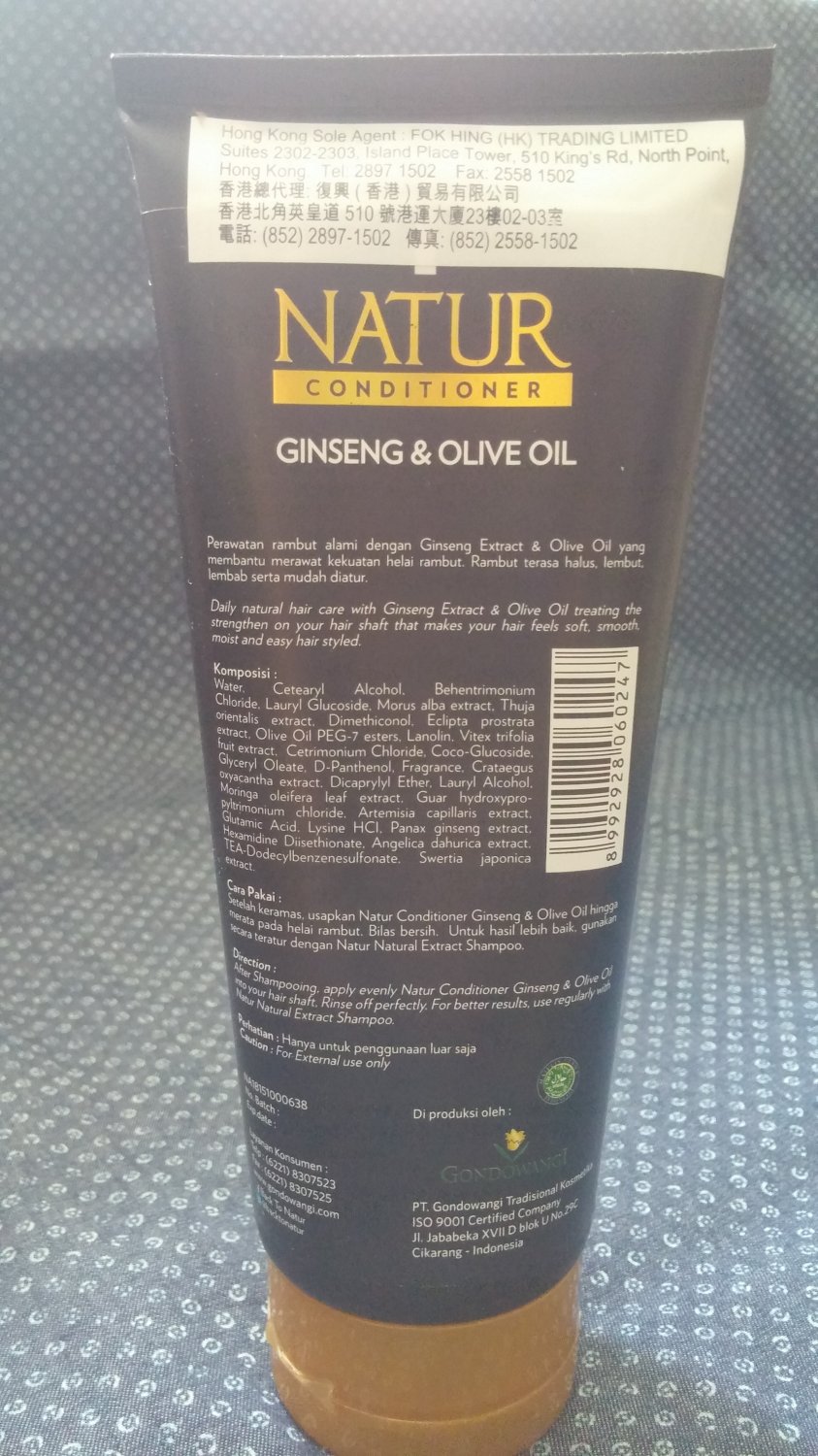 Natur Hair Conditioner With Olive Oil & Ginseng Extract