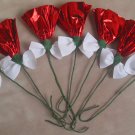 Rosettes Horse Mane Flowers - Red & White