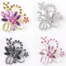FASHION CHARM JEWELRY NOBLEST FLOWER CZ CRYSTAL BROOCH PIN SILVER GOLD PLATED