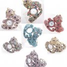 1PCS CHARM CRYSTAL RHINESTONE ANIMAL LEOPARD CUFF BRACELET BANGLE WATCH JEWELRY