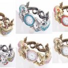 1PCS CHARM CRYSTAL RHINESTONE CUFF ANIMAL EXQUISITE PRETTY BRACELET BANGLE WATCH