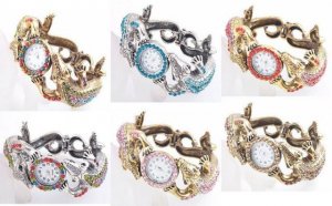 1PCS CHARM CRYSTAL RHINESTONE CUFF ANIMAL EXQUISITE PRETTY BRACELET BANGLE WATCH