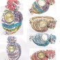 1PCS RHINESTONE CRYSTAL CAT ANIMAL EXQUISITE CUFF BRACELET BANGLE WATCH JEWELRY