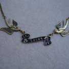 Sale--Antiqued Brass Lucky Swallows Necklace--Was 18.95 USD