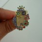 Colorful Rhinestones and Enameled Owl Ring