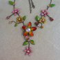 Vintage Inspired Floral Enamel Necklace