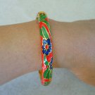 Vintage Inspired Floral Enameled Bangle