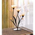 Amber Lilies Tealight Candelabra Candle Holder