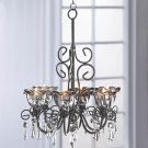 Midnight Crystal Blooms Black Chandelier