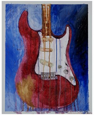 [While My Guitar Gently Weeps II] Beatles inspired 8x10 art print with matting!
